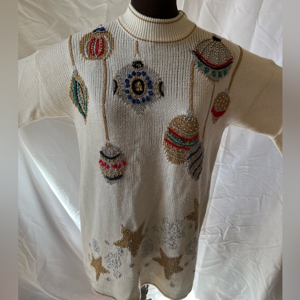 Vintage holiday sweater. Ugly Xmas sweater. Ladies size large. Heavy knit